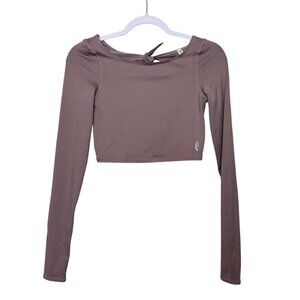 Fp Movement Very Prairie Long Sleeve Open Back Crop Moonlight Mauve Women XS